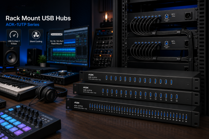 Rack Mount USB Hubs for Home Studios: Clean Connectivity for Music Production & Recording